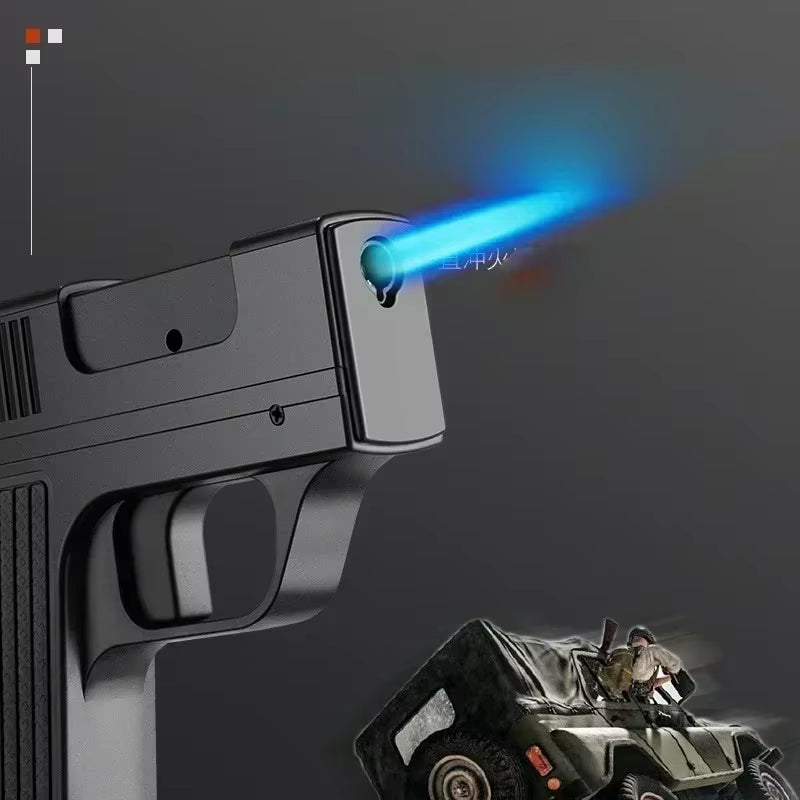 Windproof Gas Cigarette Case Lighter Lighter Welding Torch Capacity 10 Cigarettes Cigar Lighter Men'S Gadgets Toys