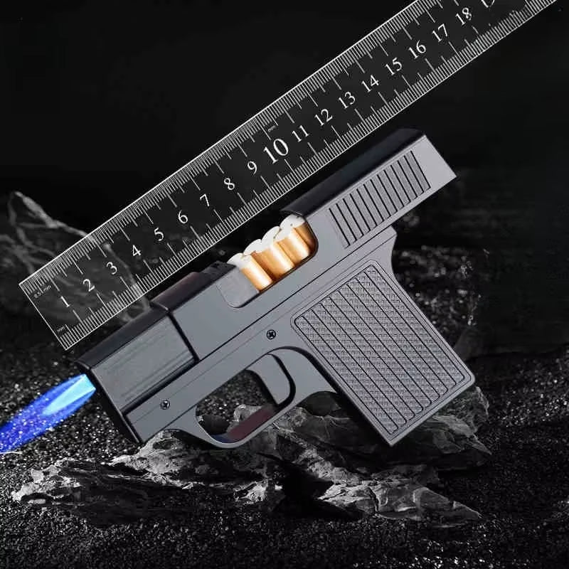 Windproof Gas Cigarette Case Lighter Lighter Welding Torch Capacity 10 Cigarettes Cigar Lighter Men'S Gadgets Toys